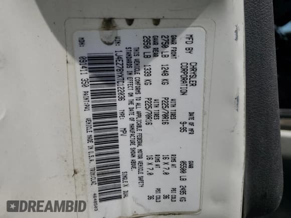 ✅ 1996 Jeep Grand Cherokee Limited • VIN: 1J4EZ78YXTC122036 • Lot: 70358055. Listed on Copart with 185,601 mi. Free auction sales archive from the USA and detailed vehicle history report at DreamBid. Image 13.