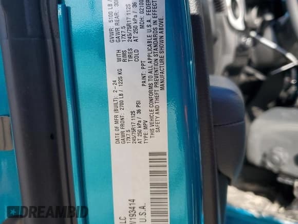 ✅ 2024 Jeep Wrangler Willys • VIN: 1C4PJXAGXRW193414 • Лот: 45381975. Опубликован ранее на Copart с пробегом 9 683 миль. Бесплатный доступ к архиву аукционных продаж из США и подробный отчёт об истории автомобиля на DreamBid. Изображение 13.