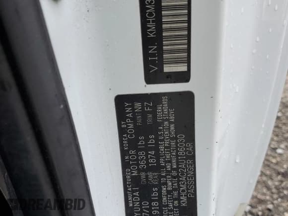 ✅ 2010 Hyundai Accent GS • VIN: KMHCM3AC2AU186030 • Лот: 61015605. Опубликован ранее на Copart с пробегом 204 786 миль. Бесплатный доступ к архиву аукционных продаж из США и подробный отчёт об истории автомобиля на DreamBid. Изображение 13.