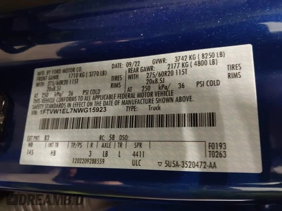 ✅ 2022 Ford F-150 Lightning Pro • VIN: 1FTVW1EL7NWG15923 • Лот: 41396120. Опубликован ранее на IAAI с пробегом 25 322 миль. Бесплатный доступ к архиву аукционных продаж из США и подробный отчёт об истории автомобиля на DreamBid. Изображение 9.