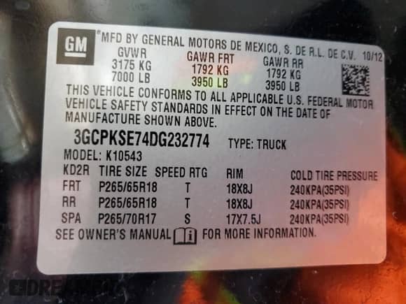 2013 Chevrolet Silverado 1500 LT с VIN 3GCPKSE74DG232774, выставлен на аукционе Copart как лот 85376485 с пробегом 183 767 миль миль и Списание • Salvage title. История ставок и продаж доступна на DreamBid. Изображение 12.