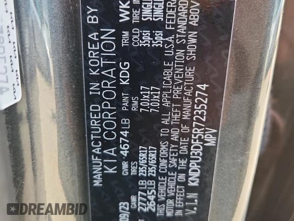 ✅ 2024 Kia Sportage LX • VIN: KNDPU3DF5R7235274 • Lot: 90418765. Listed on Copart with 47,456 mi. Free auction sales archive from the USA and detailed vehicle history report at DreamBid. Image 13.