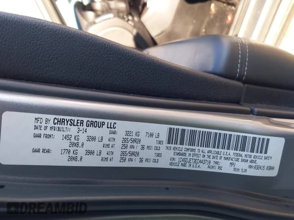 ✅ 2014 Dodge Durango Citadel • VIN: 1C4SDJET3EC443710 • Lot: 41890059. Listed on IAAI with 179,593 mi. Free auction sales archive from the USA and detailed vehicle history report at DreamBid. Image 9.