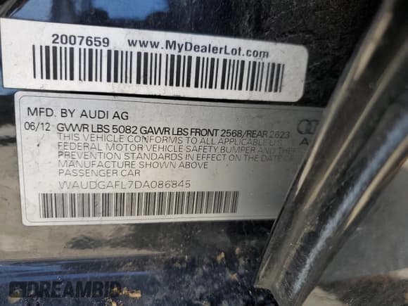 ✅ 2013 Audi S4 Premium Plus • VIN: WAUDGAFL7DA086845 • Lot: 44468555. Wystawiony na Copart z przebiegiem 115 909 mil. Bezpłatny archiwum sprzedaży aukcyjnych z USA i szczegółowy raport historii pojazdu na DreamBid. Zdjęcie 13.