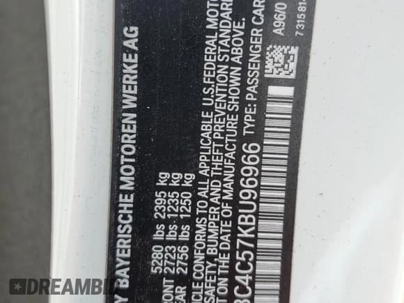 ✅ 2019 BMW 8 Series M850i xDrive • VIN: WBABC4C57KBU96966 • Лот: 71130605. Опубликован ранее на Copart с пробегом 59 780 миль. Бесплатный доступ к архиву аукционных продаж из США и подробный отчёт об истории автомобиля на DreamBid. Изображение 12.