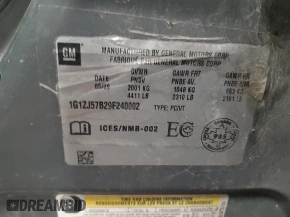 ✅ 2009 Chevrolet Malibu 2LT • VIN: 1G1ZJ57B29F240002 • Lot: 77397784. Listed on Copart with 166,951 mi. Free auction sales archive from the USA and detailed vehicle history report at DreamBid. Image 12.