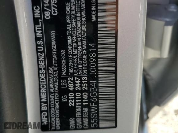 ✅ 2015 Mercedes-Benz C 400 • VIN: 55SWF6GB4FU009814 • Лот: 68894615. Опубликован ранее на Copart с пробегом 144 439 миль. Бесплатный доступ к архиву аукционных продаж из США и подробный отчёт об истории автомобиля на DreamBid. Изображение 12.
