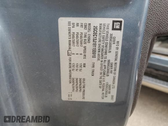 ✅ 2008 Chevrolet Silverado 1500 1LT • VIN: 2GCEC13J181155910 • Lot: 78909784. Listed on Copart with 188,902 mi. Free auction sales archive from the USA and detailed vehicle history report at DreamBid. Image 12.