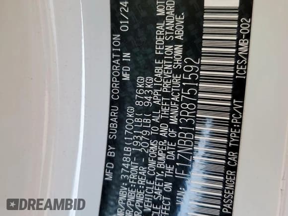 ✅ 2024 Toyota 86 • VIN: JF1ZNBB13R8751592 • Лот: 84875575. Опубликован ранее на Copart с пробегом 18 014 миль. Бесплатный доступ к архиву аукционных продаж из США и подробный отчёт об истории автомобиля на DreamBid. Изображение 12.