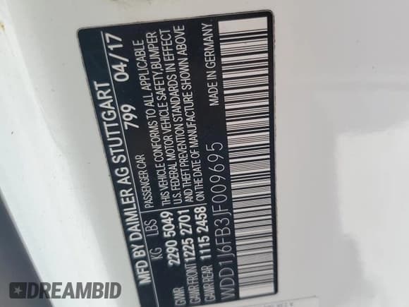 ✅ 2018 Mercedes-Benz E 400 • VIN: WDD1J6FB3JF009695 • Lot: 63979805. Listed on Copart with 68,455 mi. Free auction sales archive from the USA and detailed vehicle history report at DreamBid. Image 12.