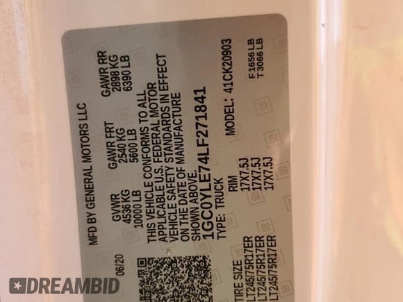 ✅ 2020 Chevrolet Silverado 2500HD • VIN: 1GC0YLE74LF271841 • Лот: 76936194. Опубликован ранее на Copart с пробегом 129 335 миль. Бесплатный доступ к архиву аукционных продаж из США и подробный отчёт об истории автомобиля на DreamBid. Изображение 12.