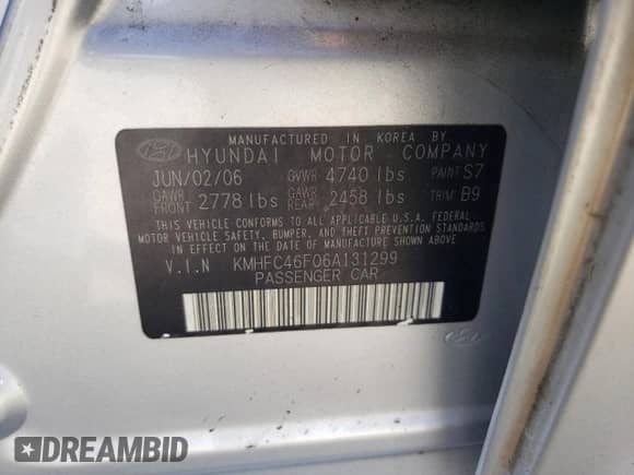 2006 Hyundai Azera SE с VIN KMHFC46F06A131299, выставлен на аукционе Copart как лот 45577255 с пробегом 67 847 миль миль и Списание • Salvage title. История ставок и продаж доступна на DreamBid. Изображение 14.