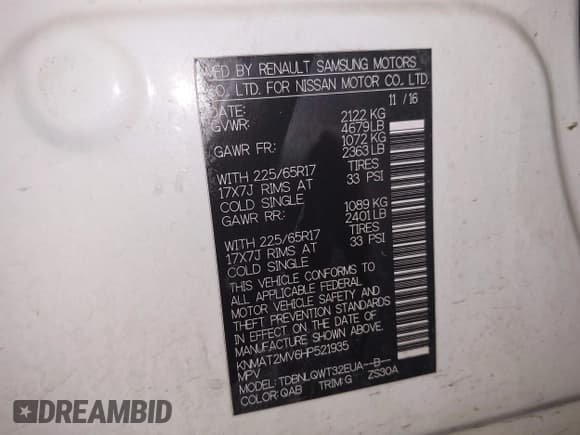 ✅ 2017 Nissan Rogue SV • VIN: KNMAT2MV6HP521935 • Lot: 41991833. Listed on IAAI with 80,031 mi. Free auction sales archive from the USA and detailed vehicle history report at DreamBid. Image 9.