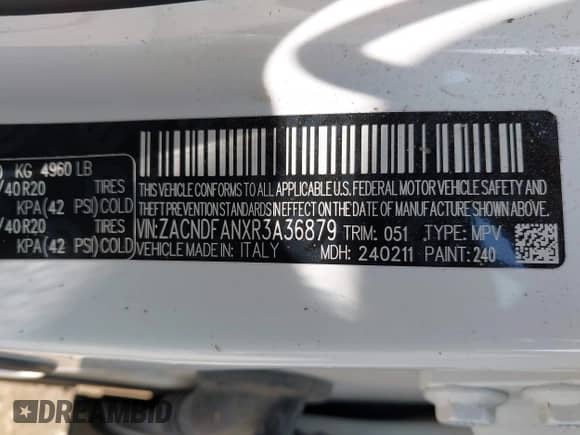 2024 Dodge Hornet GT z VIN ZACNDFANXR3A36879, wystawiony jako IAAI lot #42390944 z przebiegiem 2 677 mil mil oraz . Historia ofert i sprzedaży dostępna na DreamBid. Obrazek 9.