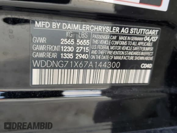 ✅ 2007 Mercedes-Benz S 550 • VIN: WDDNG71X67A144300 • Lot: 87011305. Wystawiony na Copart z przebiegiem 185 271 mil. Bezpłatny archiwum sprzedaży aukcyjnych z USA i szczegółowy raport historii pojazdu na DreamBid. Zdjęcie 13.