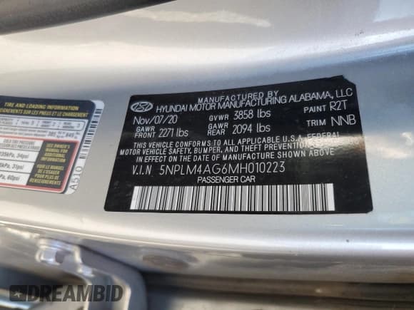 ✅ 2021 Hyundai Elantra SEL • VIN: 5NPLM4AG6MH010223 • Lot: 87454145. Listed on Copart with Not provided. Free auction sales archive from the USA and detailed vehicle history report at DreamBid. Image 12.