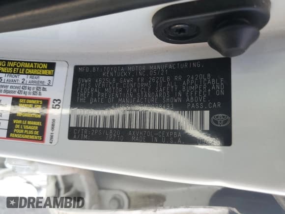 ✅ 2021 Toyota Camry Hybrid XSE • VIN: 4T1K31AK0MU028493 • Lot: 68765375. Listed on Copart with 125,781 mi. Free auction sales archive from the USA and detailed vehicle history report at DreamBid. Image 13.