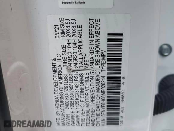 ✅ 2021 Honda Passport Elite • VIN: 5FNYF8H08MB026244 • Лот: 88502815. Опубликован ранее на Copart с пробегом 23 338 миль. Бесплатный доступ к архиву аукционных продаж из США и подробный отчёт об истории автомобиля на DreamBid. Изображение 13.