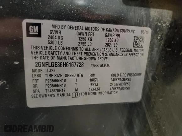 ✅ 2017 Chevrolet Equinox Premier • VIN: 2GNFLGE36H6167728 • Лот: 89564575. Опубликован ранее на Copart с пробегом 112 071 миль. Бесплатный доступ к архиву аукционных продаж из США и подробный отчёт об истории автомобиля на DreamBid. Изображение 13.