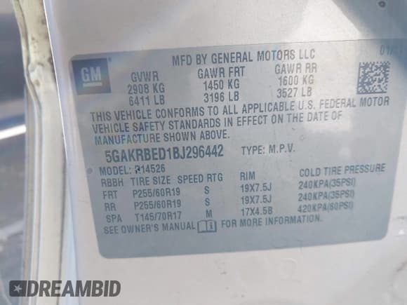 ✅ 2011 Buick Enclave CXL-1 • VIN: 5GAKRBED1BJ296442 • Lot: 43121245. Wystawiony na IAAI z przebiegiem 202 912 mil. Bezpłatny archiwum sprzedaży aukcyjnych z USA i szczegółowy raport historii pojazdu na DreamBid. Zdjęcie 9.