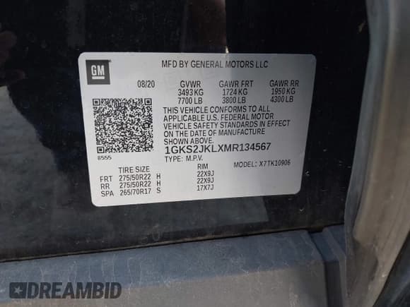 ✅ 2021 GMC Yukon XL Denali • VIN: 1GKS2JKLXMR134567 • Lot: 43399743. Listed on IAAI with Not provided. Free auction sales archive from the USA and detailed vehicle history report at DreamBid. Image 9.