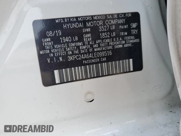 ✅ 2020 Hyundai Accent SE • VIN: 3KPC24A64LE099516 • Лот: 46048185. Опубликован ранее на Copart с пробегом 92 039 миль. Бесплатный доступ к архиву аукционных продаж из США и подробный отчёт об истории автомобиля на DreamBid. Изображение 12.