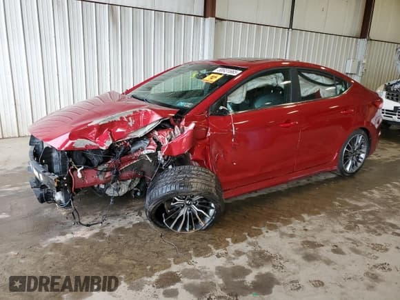 ✅ 2017 Hyundai Elantra Sport • VIN: KMHD04LB6HU315391 • Lot: 58931665. Listed on Copart with Not provided. Free auction sales archive from the USA and detailed vehicle history report at DreamBid. Image 1.