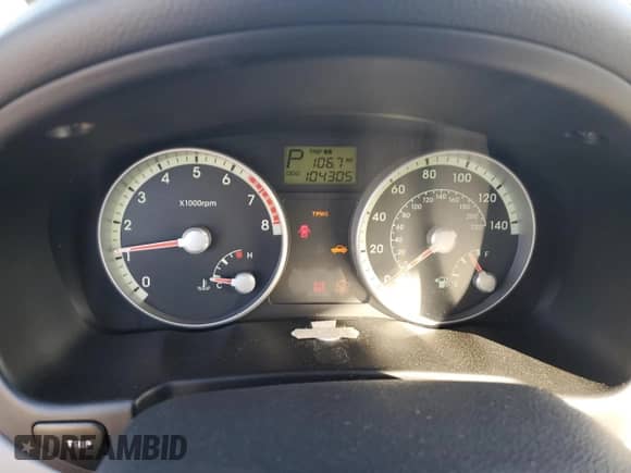 2008 Hyundai Accent GLS z VIN KMHCN46C28U241579, wystawiony jako Copart lot #76627124 z przebiegiem 104 305 mil mil oraz Szkoda całkowita • Salvage title. Historia ofert i sprzedaży dostępna na DreamBid. Obrazek 9.