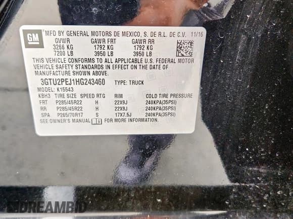 ✅ 2017 GMC Sierra 1500 Denali • VIN: 3GTU2PEJ1HG243460 • Лот: 70021725. Опубликован ранее на Copart с пробегом 139 403 миль. Бесплатный доступ к архиву аукционных продаж из США и подробный отчёт об истории автомобиля на DreamBid. Изображение 12.