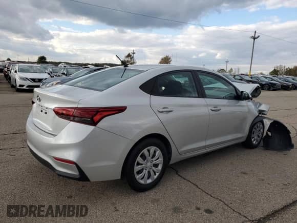 2022 Hyundai Accent SE с VIN 3KPC24A67NE167729, выставлен на аукционе Copart как лот 82783215 с пробегом 19 905 миль миль и Списание • Salvage title. История ставок и продаж доступна на DreamBid. Изображение 3.