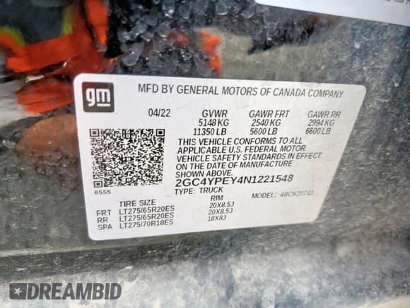 ✅ 2022 Chevrolet Silverado 2500HD LTZ • VIN: 2GC4YPEY4N1221548 • Лот: 85384395. Опубликован ранее на Copart с пробегом 98 439 миль. Бесплатный доступ к архиву аукционных продаж из США и подробный отчёт об истории автомобиля на DreamBid. Изображение 12.