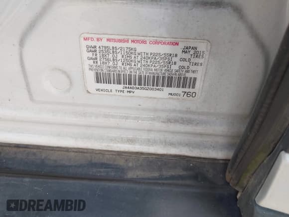 ✅ 2016 Mitsubishi Outlander SE • VIN: JA4AD3A35GZ003401 • Lot: 42572194. Wystawiony na IAAI z przebiegiem 78 185 mil. Bezpłatny archiwum sprzedaży aukcyjnych z USA i szczegółowy raport historii pojazdu na DreamBid. Zdjęcie 9.