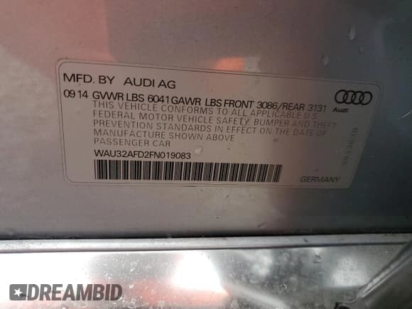 ✅ 2015 Audi A8 4.0T • VIN: WAU32AFD2FN019083 • Lot: 45976045. Listed on Copart with 83,724 mi. Free auction sales archive from the USA and detailed vehicle history report at DreamBid. Image 15.