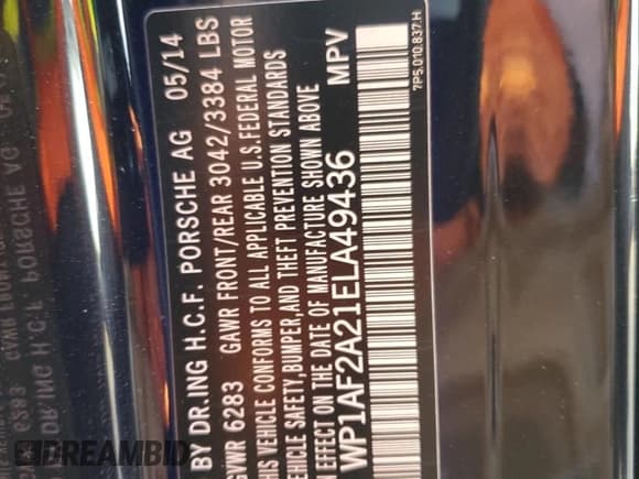 ✅ 2014 Porsche Cayenne Diesel • VIN: WP1AF2A21ELA49436 • Lot: 71703915. Wystawiony na Copart z przebiegiem 78 000 mil. Bezpłatny archiwum sprzedaży aukcyjnych z USA i szczegółowy raport historii pojazdu na DreamBid. Zdjęcie 14.