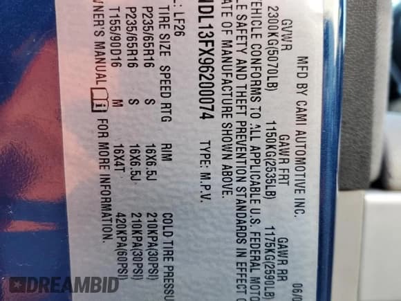 ✅ 2009 Chevrolet Equinox LS • VIN: 2CNDL13FX96200074 • Лот: 85938584. Опубликован ранее на Copart с пробегом 180 393 миль. Бесплатный доступ к архиву аукционных продаж из США и подробный отчёт об истории автомобиля на DreamBid. Изображение 13.