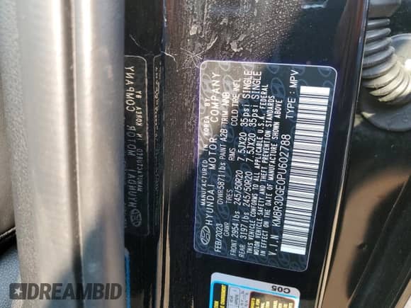 2023 Hyundai Palisade XRT с VIN KM8R3DGE0PU602788, выставлен на аукционе Copart как лот 64524194 с пробегом 12 270 миль миль и Списание • Salvage title. История ставок и продаж доступна на DreamBid. Изображение 13.