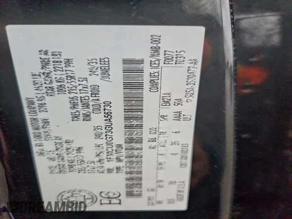 ✅ 2016 Ford Escape SE • VIN: 1FMCU0G73GUA56730 • Lot: 93372495. Listed on Copart with 114,152 mi. Free auction sales archive from the USA and detailed vehicle history report at DreamBid. Image 14.