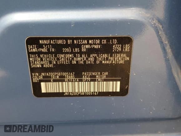 ✅ 2011 Nissan LEAF SL • VIN: JN1AZ0CP5BT005167 • Lot: 91809355. Listed on Copart with 87,331 mi. Free auction sales archive from the USA and detailed vehicle history report at DreamBid. Image 14.