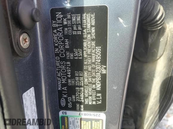 ✅ 2013 Kia Sportage LX • VIN: KNDPB3A23D7495091 • Lot: 89906035. Wystawiony na Copart z przebiegiem 153 432 mil. Bezpłatny archiwum sprzedaży aukcyjnych z USA i szczegółowy raport historii pojazdu na DreamBid. Zdjęcie 13.