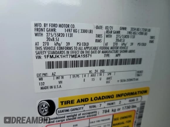 ✅ 2021 Ford Expedition Max XLT • VIN: 1FMJK1HT7MEA15571 • Лот: 61426535. Опубликован ранее на Copart с пробегом 36 539 миль. Бесплатный доступ к архиву аукционных продаж из США и подробный отчёт об истории автомобиля на DreamBid. Изображение 13.