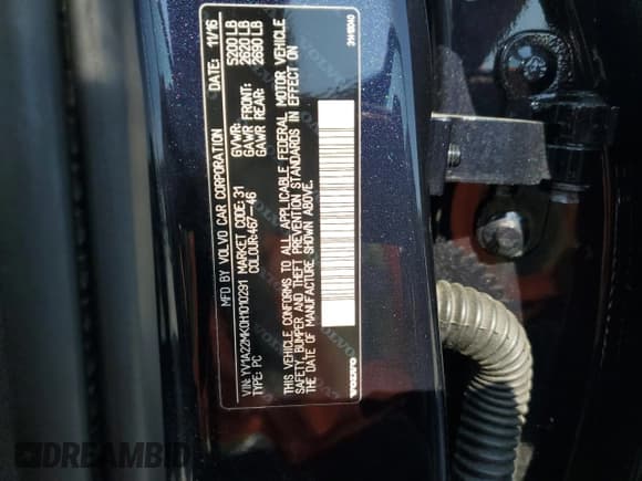 ✅ 2017 Volvo S90 Momentum • VIN: YV1A22MK0H1010291 • Lot: 67712365. Listed on Copart with 82,634 mi. Free auction sales archive from the USA and detailed vehicle history report at DreamBid. Image 12.