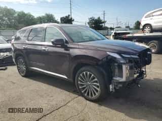 2024 Hyundai Palisade Calligraphy с VIN KM8R7DGE6RU727284, выставлен на аукционе Copart как лот 65224424 с пробегом 8 344 миль миль и Списание • Salvage title. История ставок и продаж доступна на DreamBid. Изображение 4.