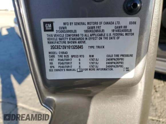 ✅ 2006 Chevrolet Silverado 1500 LS • VIN: 2GCEC13V161325845 • Лот: 78314664. Опубликован ранее на Copart с пробегом 226 786 миль. Бесплатный доступ к архиву аукционных продаж из США и подробный отчёт об истории автомобиля на DreamBid. Изображение 14.