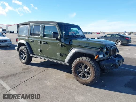 ✅ 2022 Jeep Wrangler Unlimited Sport S • VIN: 1C4HJXDG6NW190732 • Lot: 43789977. Listed on IAAI with 30,870 mi. Free auction sales archive from the USA and detailed vehicle history report at DreamBid. Image 1.
