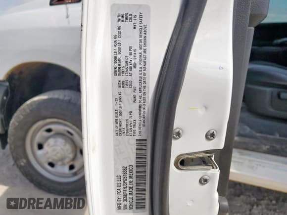 ✅ 2023 Ram 2500 Tradesman • VIN: 3C6UR4HJ3PG516362 • Лот: 66174995. Опубликован ранее на Copart с пробегом 17 017 миль. Бесплатный доступ к архиву аукционных продаж из США и подробный отчёт об истории автомобиля на DreamBid. Изображение 12.