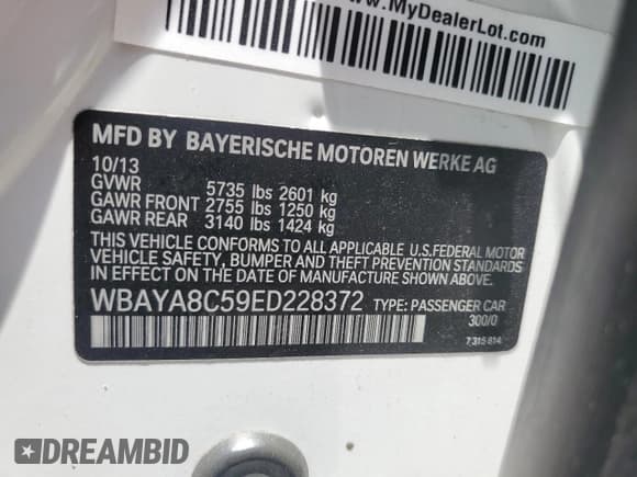 ✅ 2014 BMW 7 Series 750i • VIN: WBAYA8C59ED228372 • Lot: 62698965. Wystawiony na Copart z przebiegiem Nie podano. Bezpłatny archiwum sprzedaży aukcyjnych z USA i szczegółowy raport historii pojazdu na DreamBid. Zdjęcie 12.