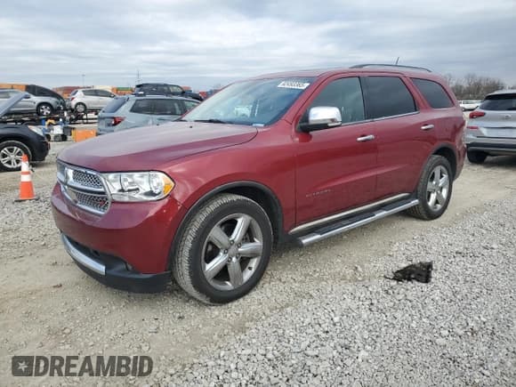 ✅ 2013 Dodge Durango Citadel • VIN: 1C4SDJET2DC527967 • Lot: 92493365. Listed on Copart with 103,891 mi. Free auction sales archive from the USA and detailed vehicle history report at DreamBid. Image 1.