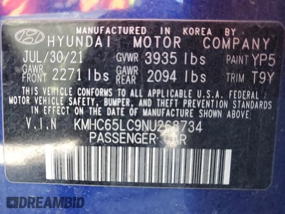 ✅ 2022 Hyundai Ioniq Blue • VIN: KMHC65LC9NU268734 • Lot: 89368835. Wystawiony na Copart z przebiegiem 67 892 mil. Bezpłatny archiwum sprzedaży aukcyjnych z USA i szczegółowy raport historii pojazdu na DreamBid. Zdjęcie 15.