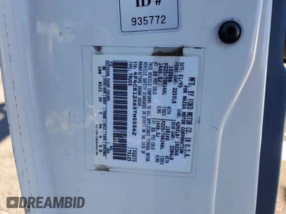 ✅ 1995 Mazda B-Series • VIN: 4F4CR12A6STM05562 • Lot: 53582395. Listed on Copart with 154,322 mi. Free auction sales archive from the USA and detailed vehicle history report at DreamBid. Image 12.