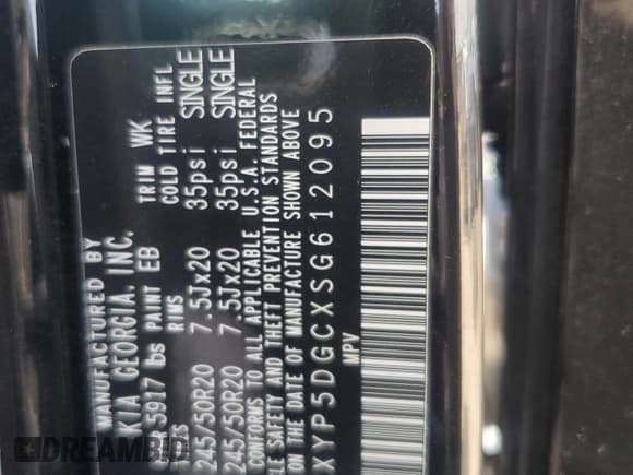 ✅ 2025 Kia Telluride SX-Prestige X-Line • VIN: 5XYP5DGCXSG612095 • Лот: 64888715. Опубликован ранее на Copart с пробегом 13 568 миль. Бесплатный доступ к архиву аукционных продаж из США и подробный отчёт об истории автомобиля на DreamBid. Изображение 13.